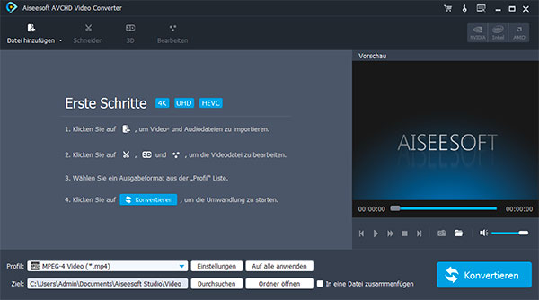 avchd converter programmoberfläche