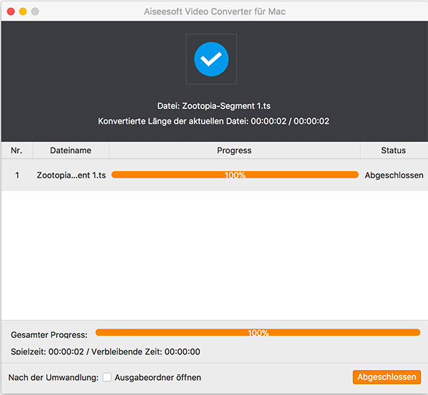 video converter ultimate mac konvertieren abgeschlossen