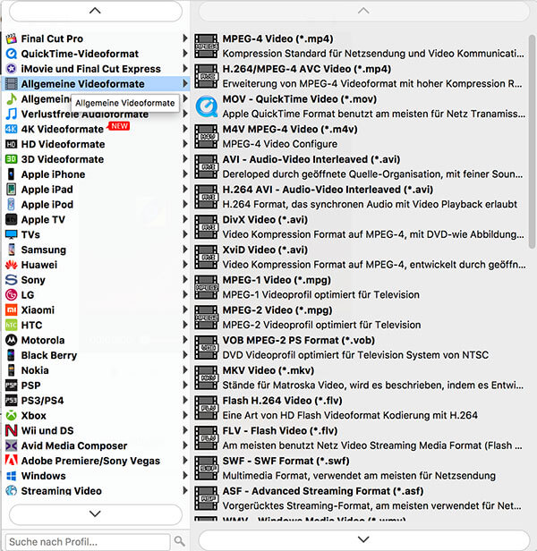 4k converter mac ausgabeformat auswählen