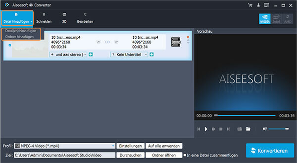gopro 4k videos importieren