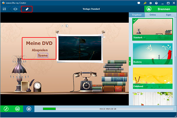 ts auf dvd brennen, dvd menü bearbeiten