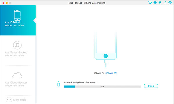 gelöschte oder verlorene iPhone 5S Daten wiederherstellen mac