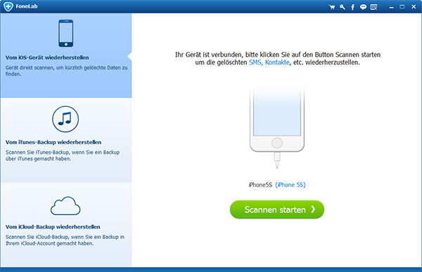 gelöschte oder verlorene iPhone 5S Daten wiederherstellen