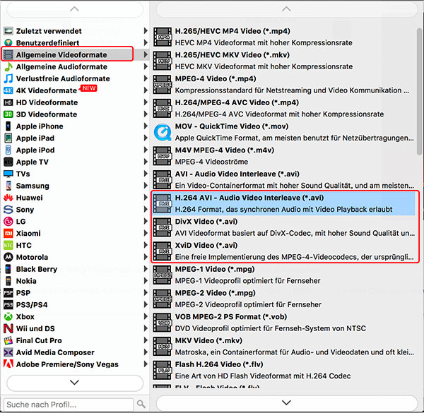 avi ausgabeformat ts avi converter mac