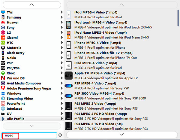 TS MPEG Converter, TS MPEG umwandeln