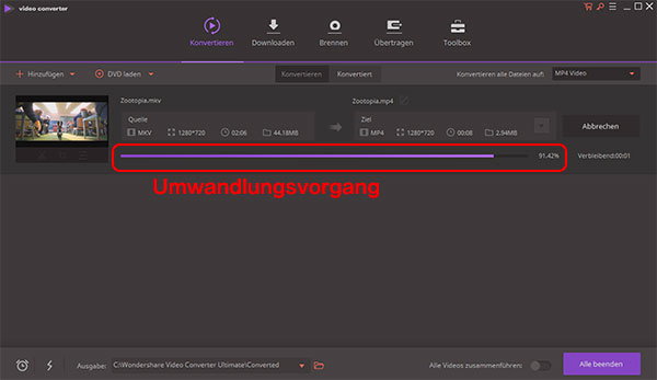 video converter konvertieren starten