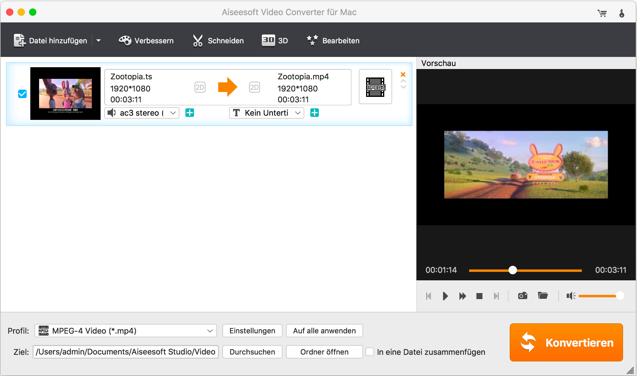 Video Converter Ultimate dateien importieren